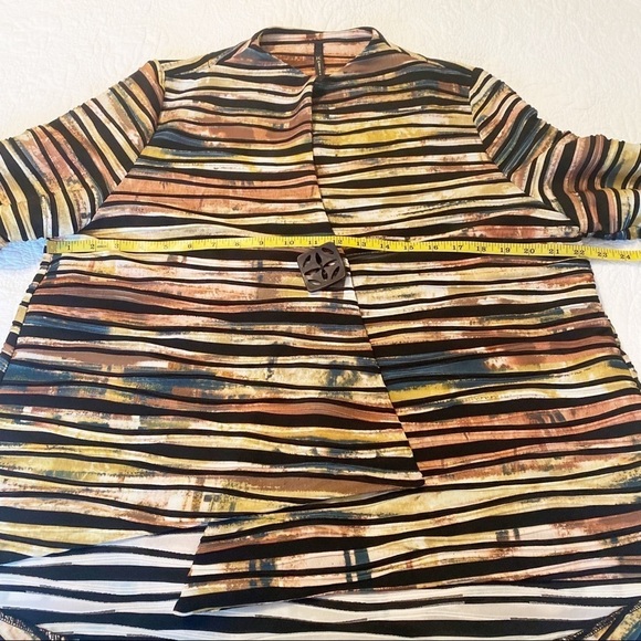 IC by Connie K Asymmetrical Striped 3/4 Sleeve Jacket - L - Picture 8 of 14